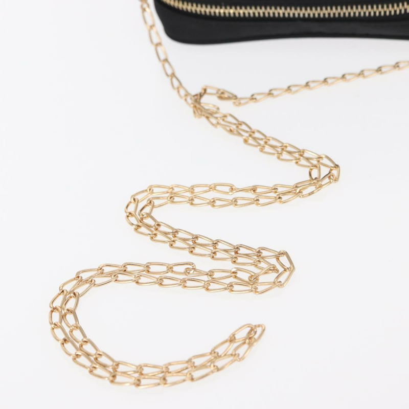 【日本直送】PRADA 尼龍黑色金色鏈條單肩包 Auth 151199V-6