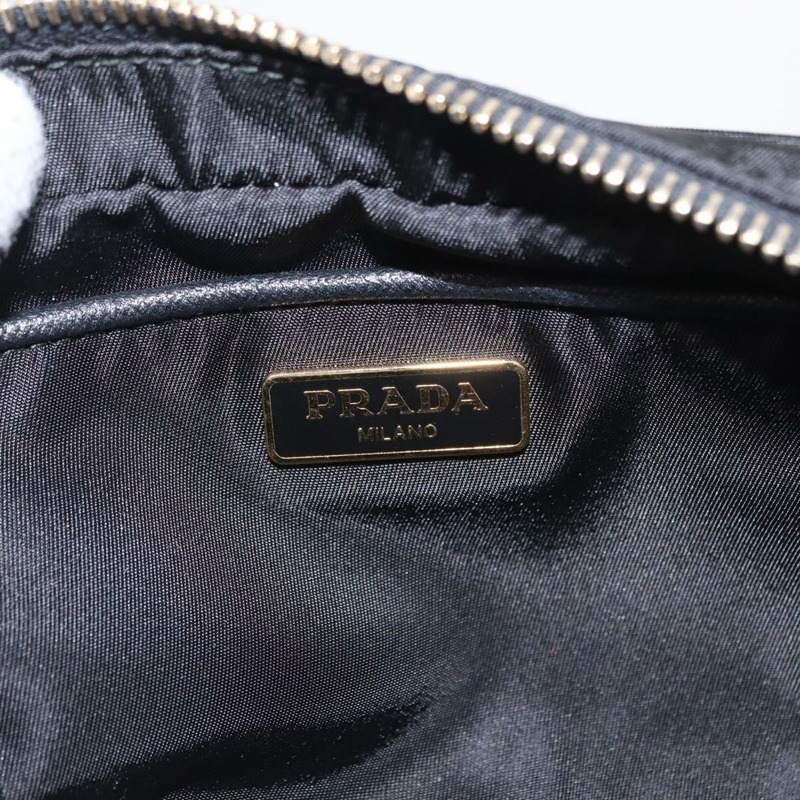 【日本直送】PRADA 尼龍黑色金色鏈條單肩包 Auth 151199V-20