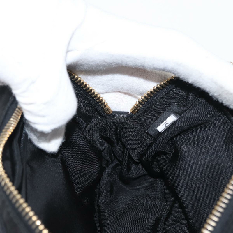 【日本直送】PRADA 尼龍黑色金色鏈條單肩包 Auth 151199V-22