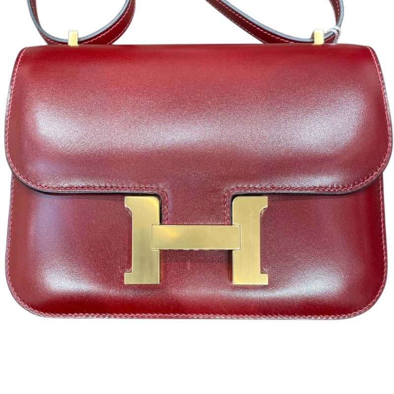 HERMES 愛馬仕 CONSTANCE 19 康康包 BOX皮 酒紅色 金釦-1