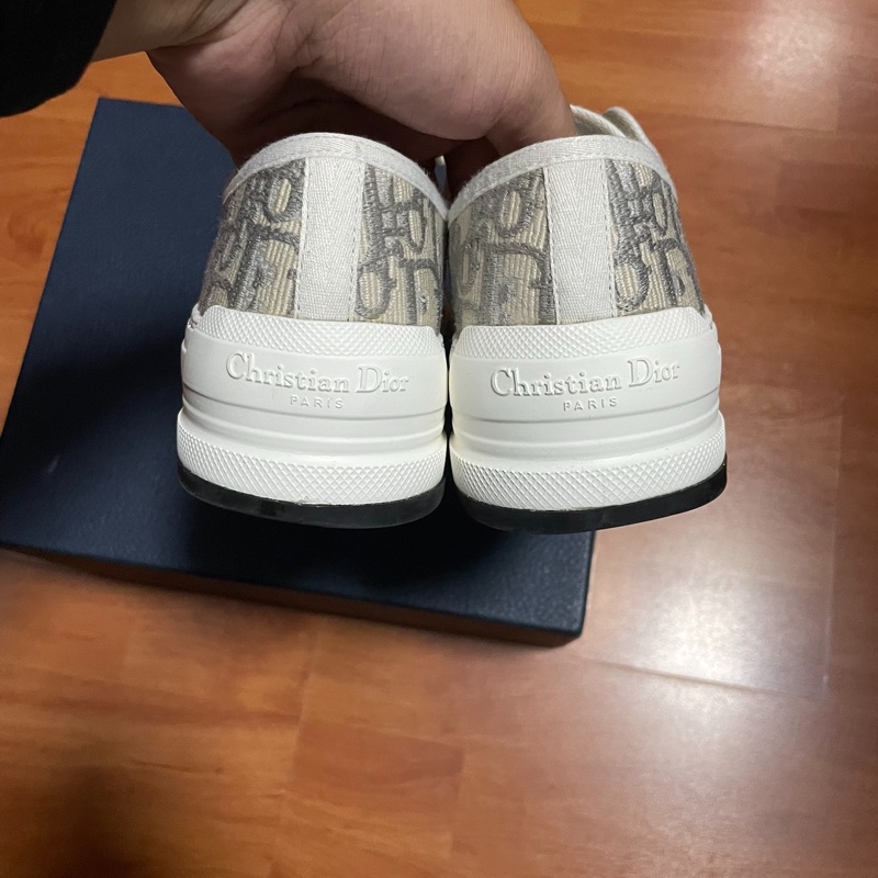 Dior厚底鞋新款迪奧正品CD滿印帆布鞋 女款灰色 尺碼：35.5碼-4