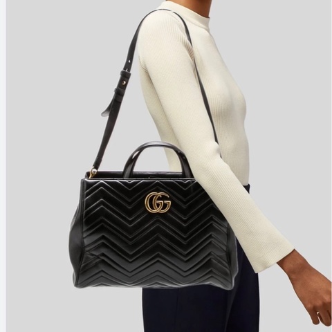 🈶台灣購證 #近新🉑送禮 Gucci黑金瑪蒙托特肩背包🈶長肩帶