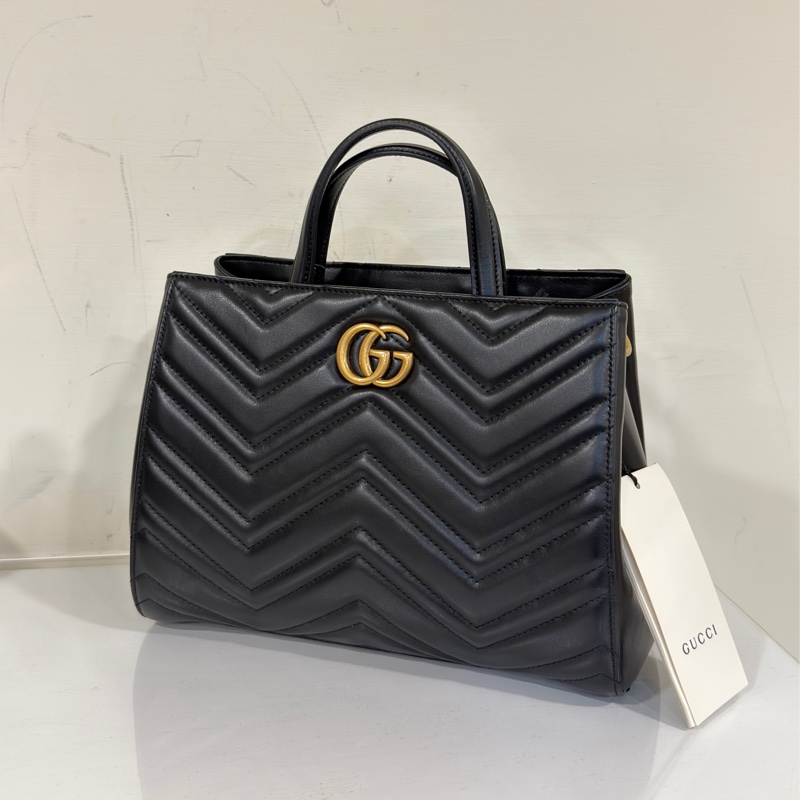 🈶台灣購證 #9新🉑送禮 Gucci黑金瑪蒙托特肩背包🈶長肩帶-1