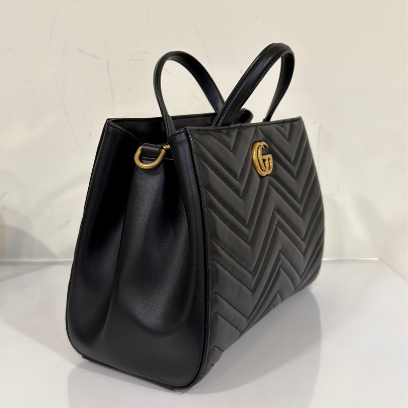 🈶台灣購證 #9新🉑送禮 Gucci黑金瑪蒙托特肩背包🈶長肩帶-3