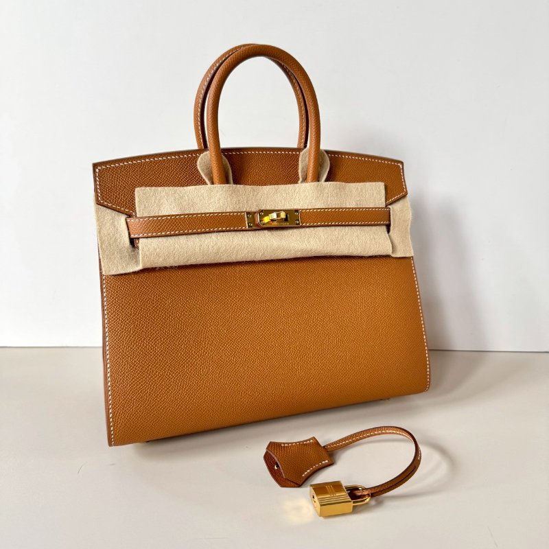 Hermes Birkin 25 金棕 37 GOLD Epsom皮 外縫 金釦 柏金包 U刻-0