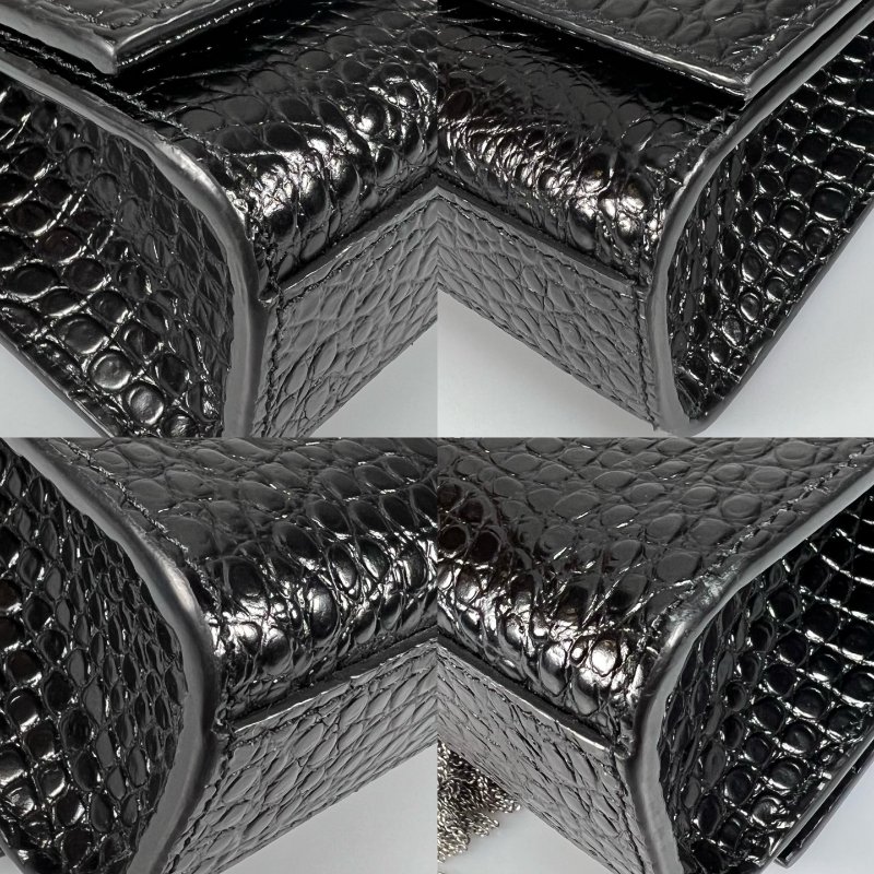 YSL 黑鱷魚紋流蘇銀扣KATE包中號-13