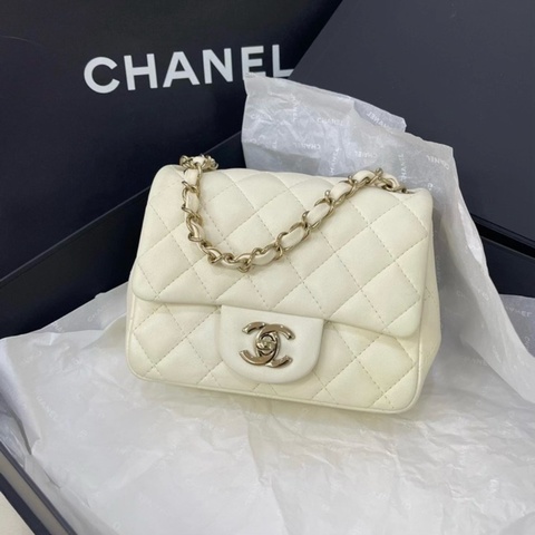 Chanel 白金CF mini 方胖子 芯片款95新