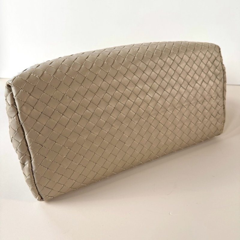 BOTTEGA VENETA ROMA BV 卡其色 皮革 編織 羅馬包 小號 三層 兩用包-5