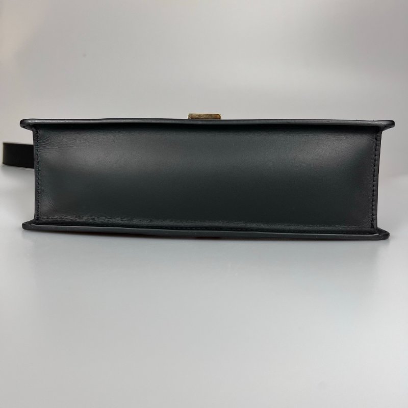 GUCCI 421882  黑塞爾維亞緞帶單肩包中號-4