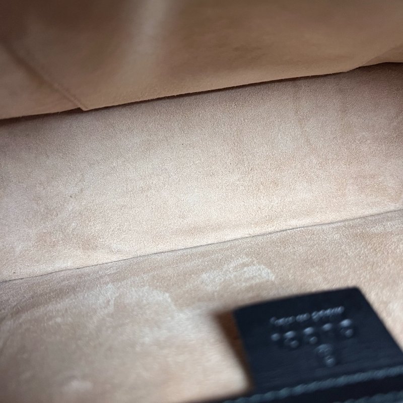 GUCCI 421882  黑塞爾維亞緞帶單肩包中號-10