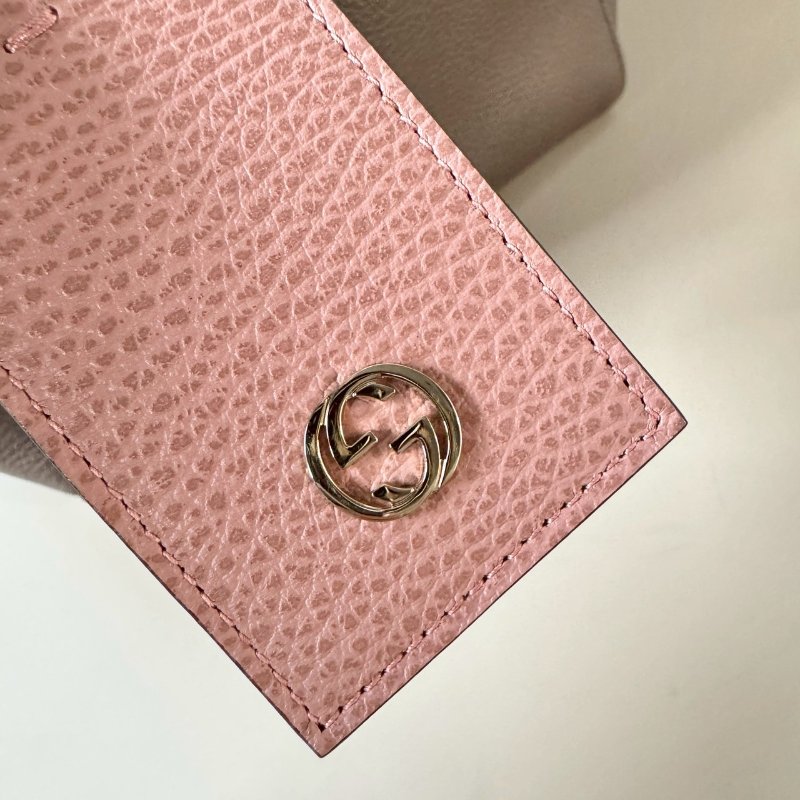 GUCCI SWING系列 深灰 拚 粉紅 撞色 牛皮 磁吸 雙肩 托特包 354408-9