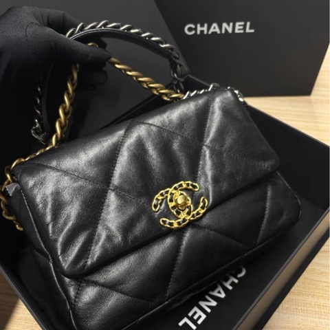 Chanel 19 Bag小号黑金 全新