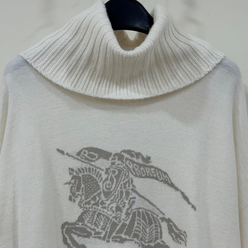 BURBERRY 藍標 大戰馬長版毛料高領毛衣-3