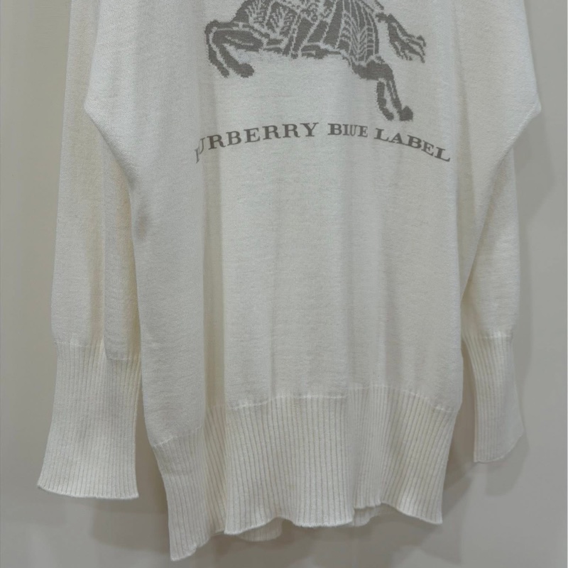 BURBERRY 藍標 大戰馬長版毛料高領毛衣-4
