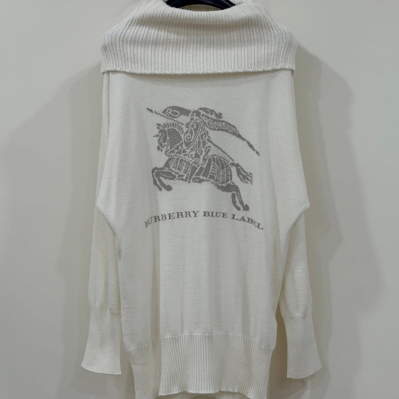 BURBERRY 藍標 大戰馬長版毛料高領毛衣-7