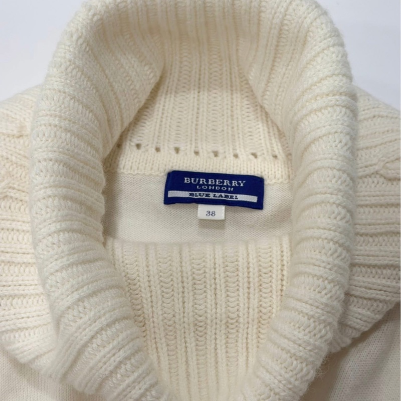 BURBERRY 藍標 大戰馬長版毛料高領毛衣-8