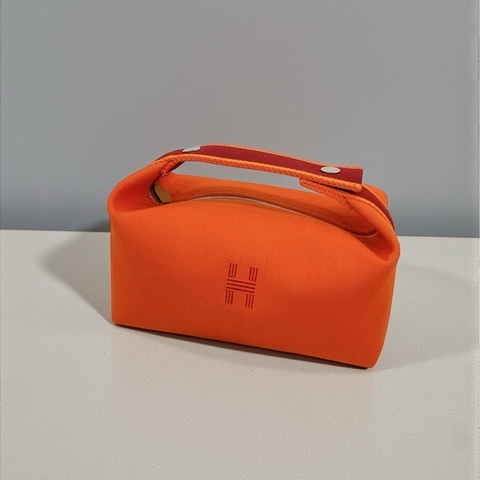 莉亞精品♡Hermes 飯盒 橘拼深紅手把 二手