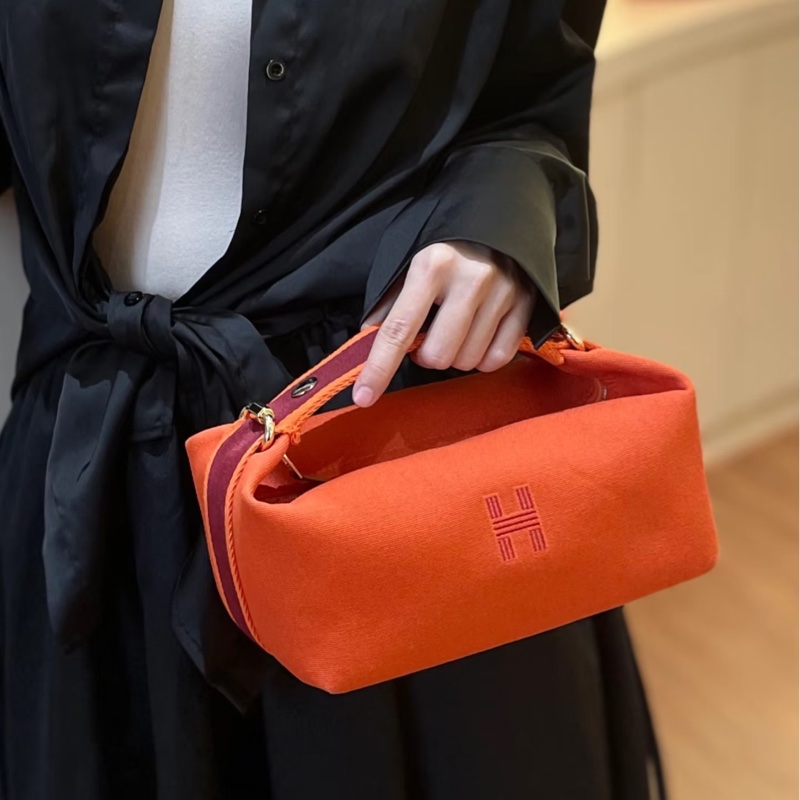 莉亞精品♡Hermes 飯盒 橘拼深紅手把 二手-2