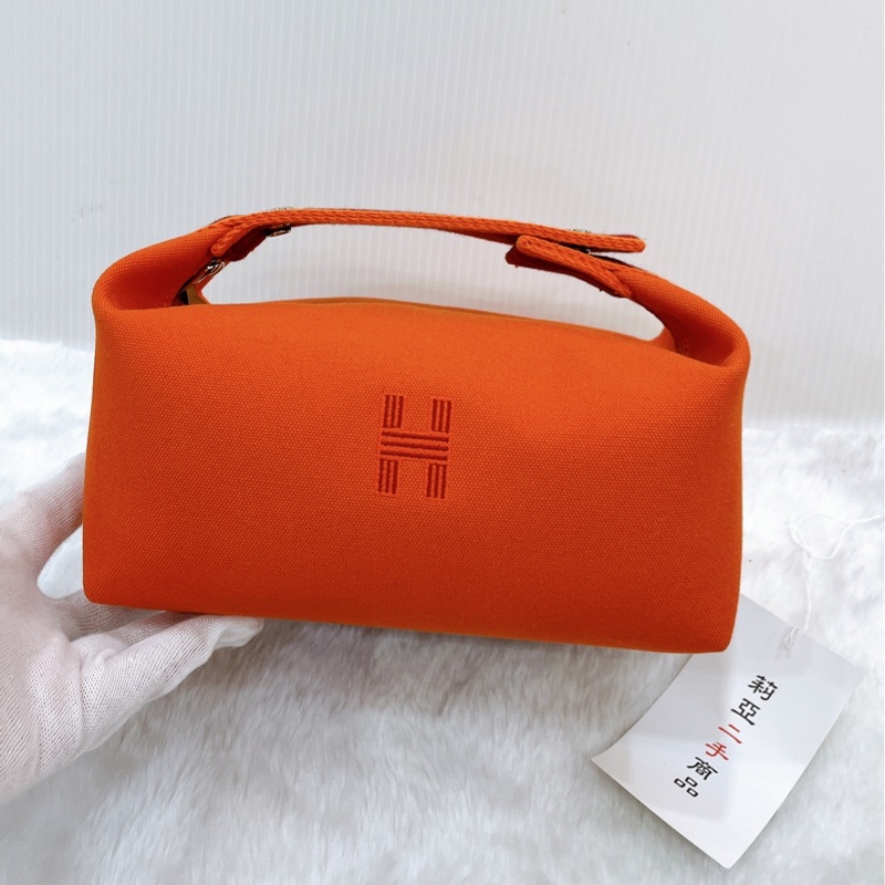 莉亞精品♡Hermes 飯盒 橘拼深紅手把 二手-3