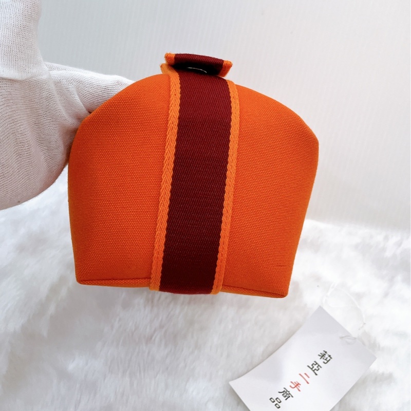 莉亞精品♡Hermes 飯盒 橘拼深紅手把 二手-6