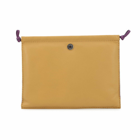 愛馬仕芝麻色/紫外光色/羊皮枕頭包，附U形印章