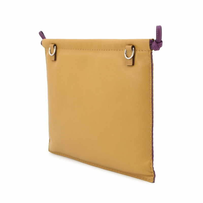 愛馬仕芝麻色/紫外光色/羊皮枕頭包,附U形印章-1