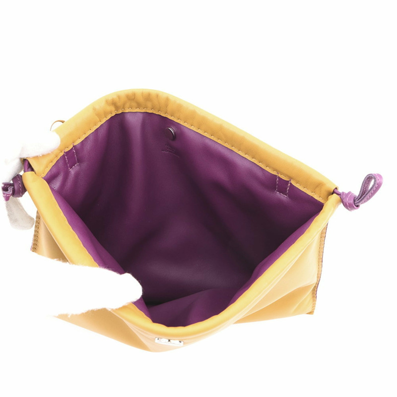 愛馬仕芝麻色/紫外光色/羊皮枕頭包,附U形印章-3