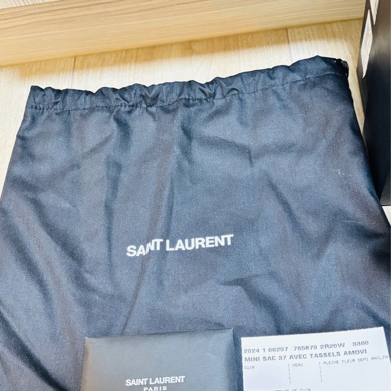 全新閒置品 Saint Laurent Le 37 Mini 765870 金扣 水桶包 抹茶-18