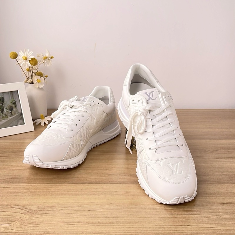 LV路易威登 白色壓紋印花低幫系帶運動鞋休閒鞋,11碼~時尚大氣 簡約百搭~-4