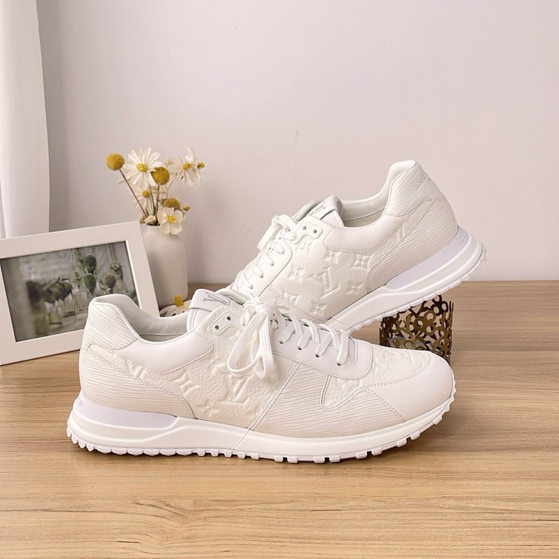 LV路易威登 白色壓紋印花低幫系帶運動鞋休閒鞋,11碼~時尚大氣 簡約百搭~-5