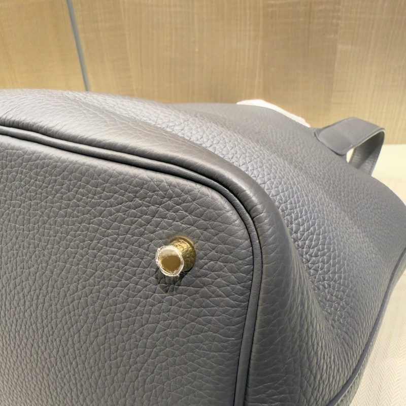 Hermes 二手閒置 (2025年購入 W刻)菜籃子22 石板灰淡金扣 98新-3