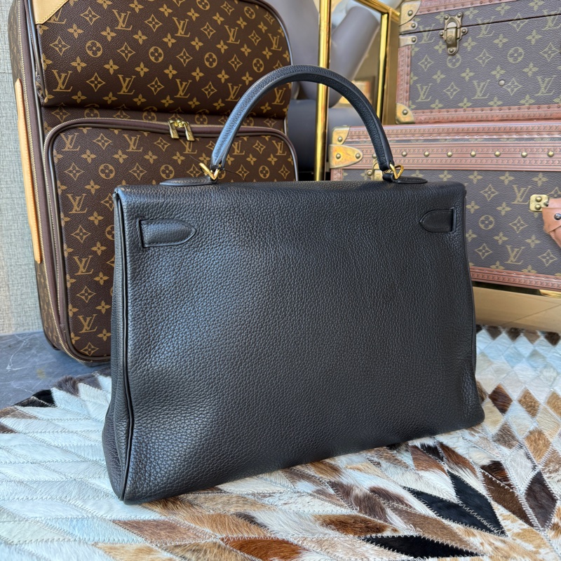 HERMES Kelly40 TOGO馬蹄印C刻 黑拼酒紅-2