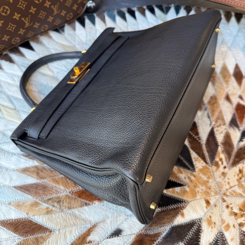 HERMES Kelly40 TOGO馬蹄印C刻 黑拼酒紅-3