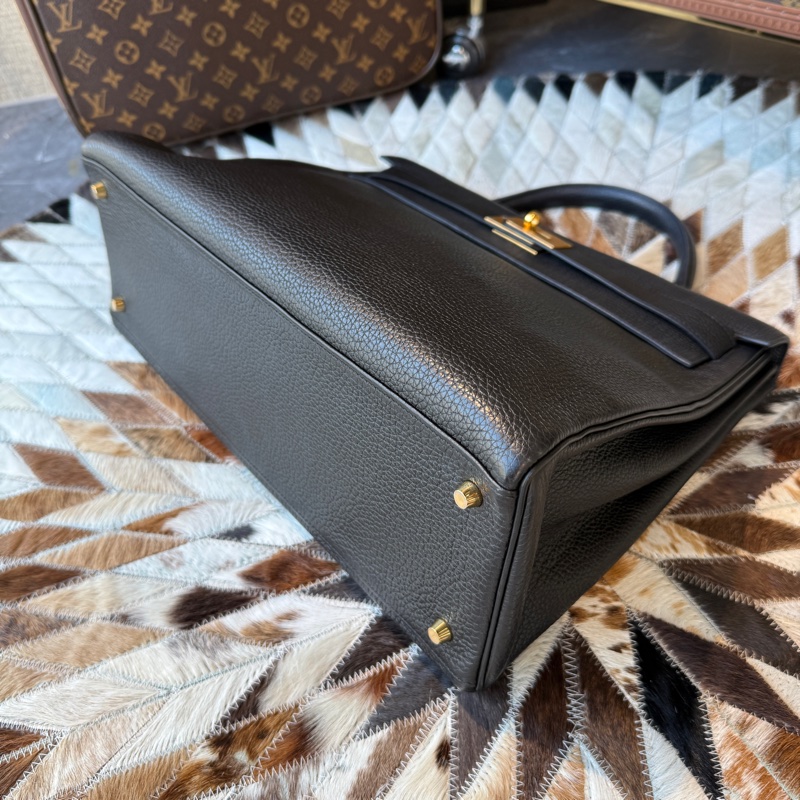 HERMES Kelly40 TOGO馬蹄印C刻 黑拼酒紅-4