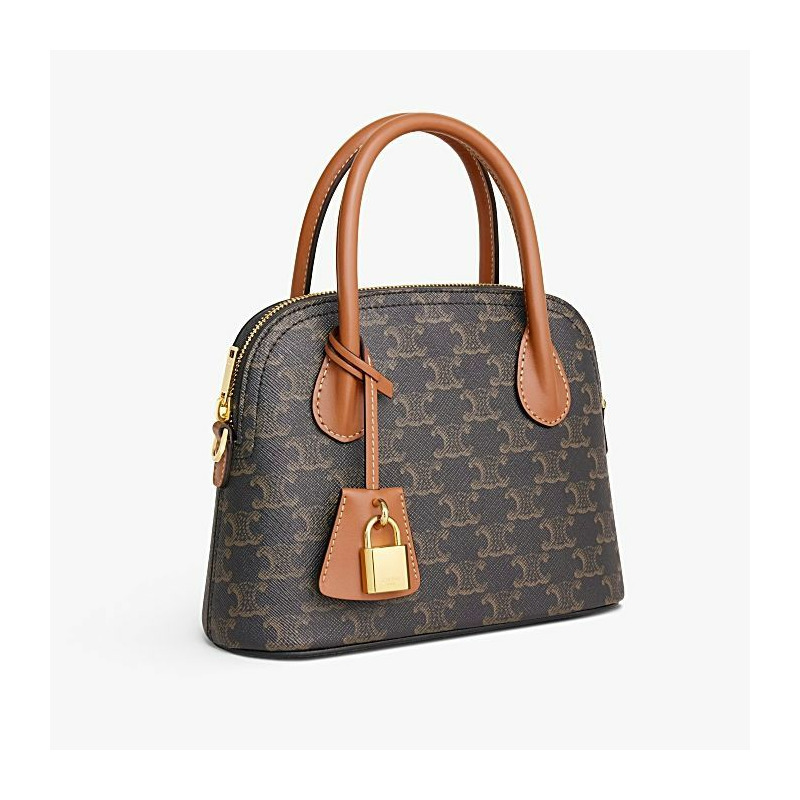 CELINE Celine Teen Onorin 手袋 Triomphe 帆布小牛肉皮-4