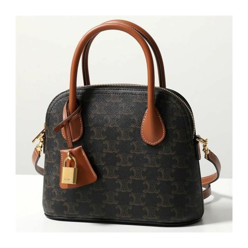 CELINE Celine Teen Onorin 手袋 Triomphe 帆布小牛肉皮-12