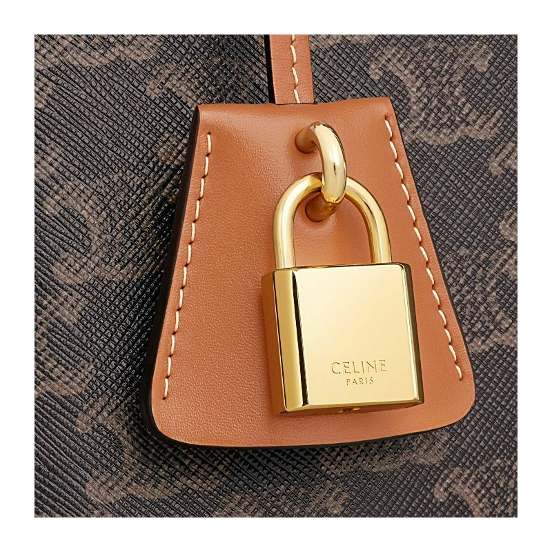 CELINE Celine Teen Onorin 手袋 Triomphe 帆布小牛肉皮-17