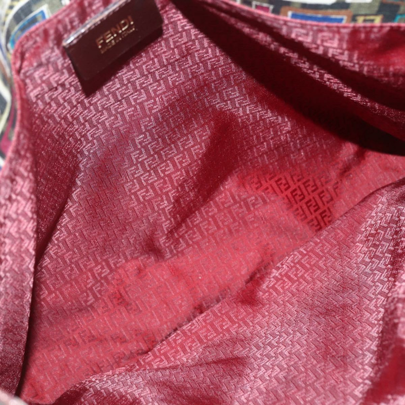 【日本直送】FENDI Zucca 帆布手提包 PVC 卡其色金色正品 157796V-9