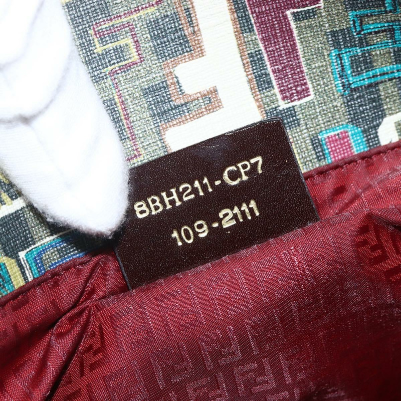 【日本直送】FENDI Zucca 帆布手提包 PVC 卡其色金色正品 157796V-10