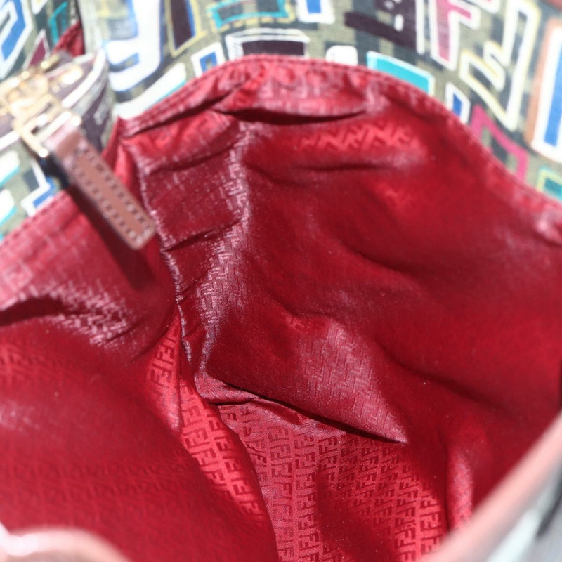 【日本直送】FENDI Zucca 帆布手提包 PVC 卡其色金色正品 157796V-19