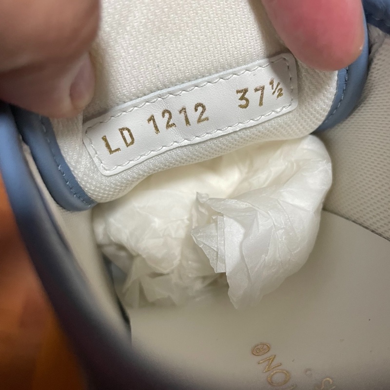 Lv Squad白藍丹寧牛仔低幫滿印休閒鞋 女款藍色 尺碼:37.5碼-5