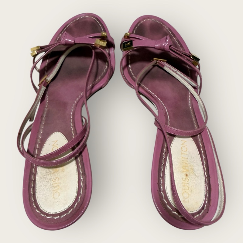 Louis Vuitton 二手閒置 高根涼鞋 現況販售 37號半-12