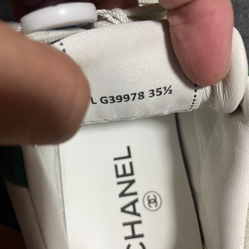 Chanel香奈兒雙C徽標 低幫時尚板鞋白綠 尺碼：35.5碼-3