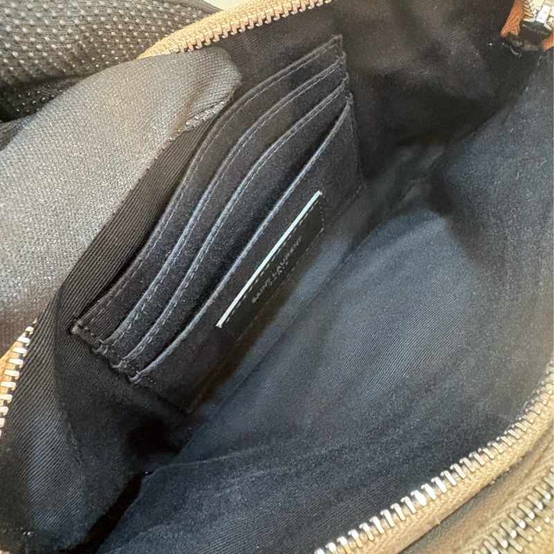 ysl Saint Laurent  Becky Zip 菱格紋小羊皮雙拉鍊相機包-5