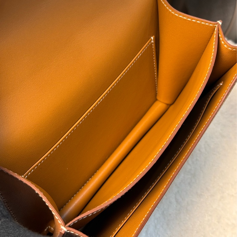 （法國巴黎🇫🇷購證）HERMES Mini 康康19 焦糖棕銀釦 馬鞍皮-13