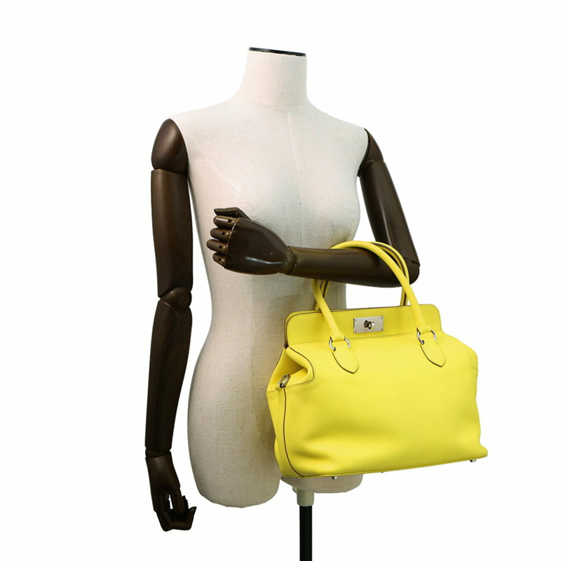 愛馬仕 Hermès Toolbox 26 青檸色/Swift 手提包,帶 Q 印記和兩用肩包-3