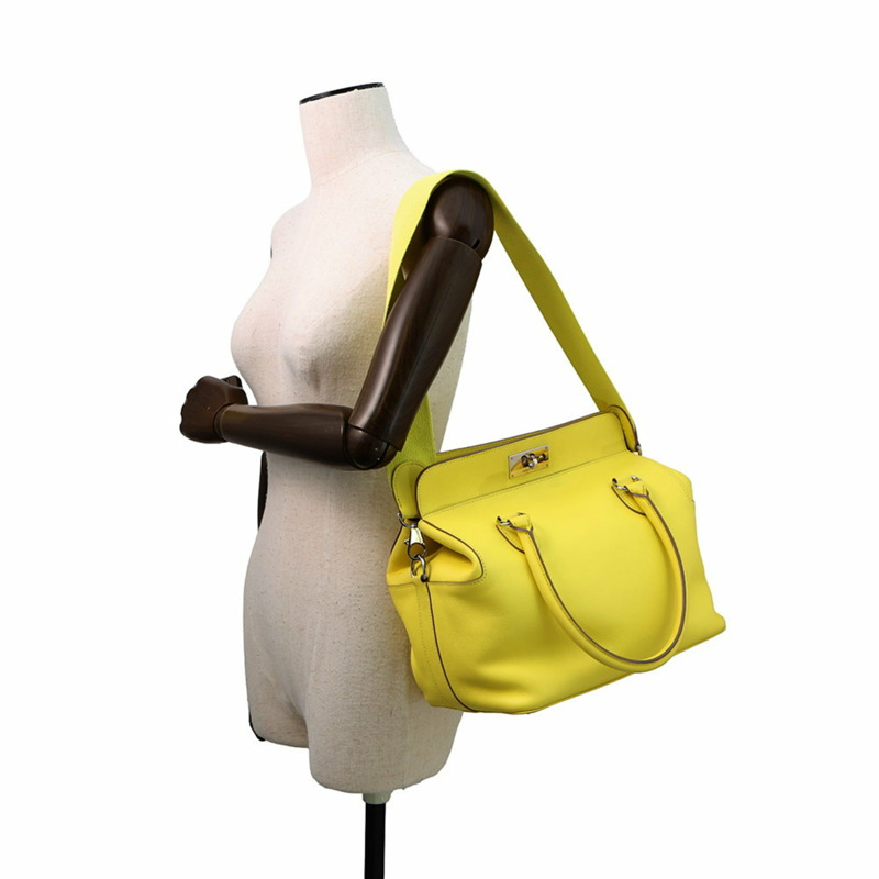 愛馬仕 Hermès Toolbox 26 青檸色/Swift 手提包,帶 Q 印記和兩用肩包-4