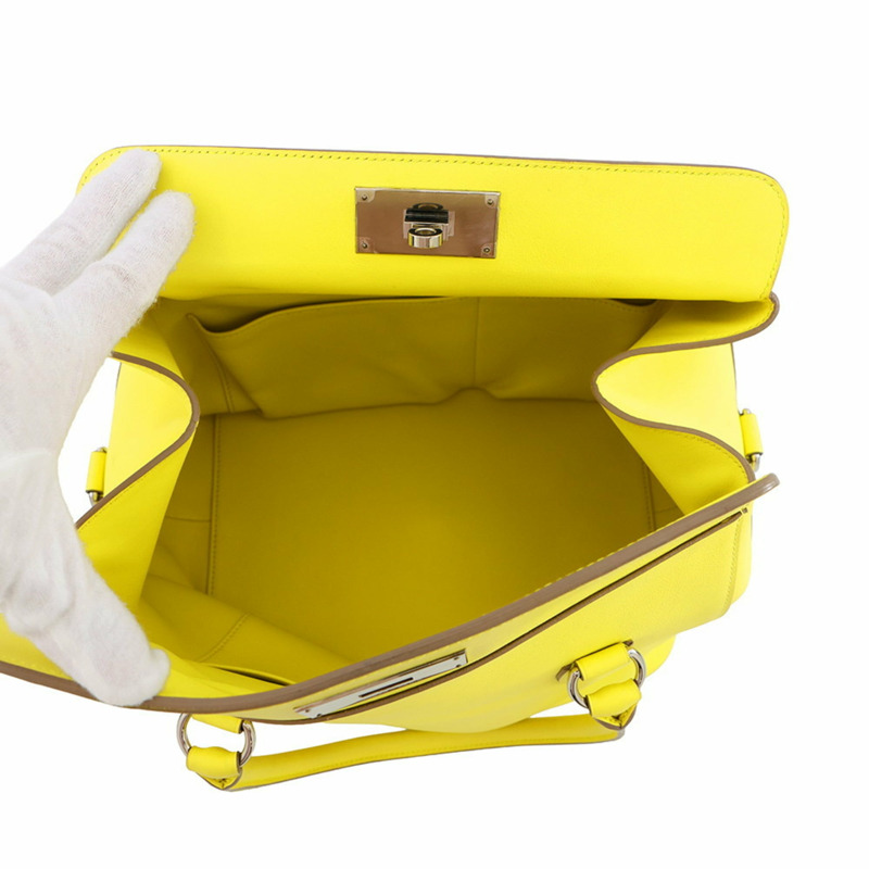 愛馬仕 Hermès Toolbox 26 青檸色/Swift 手提包,帶 Q 印記和兩用肩包-5