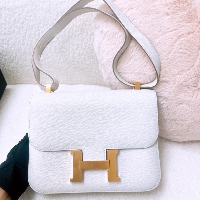 Hermes constance 24 奶灰白金扣 B刻-0