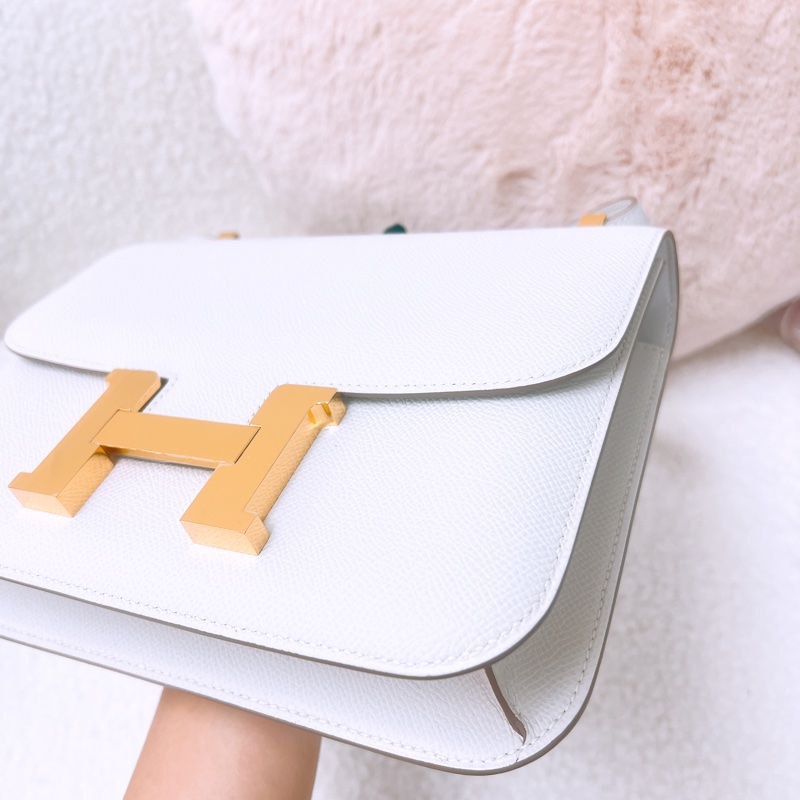 Hermes constance 24 奶灰白金扣 B刻-2